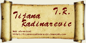 Tijana Radinarević vizit kartica